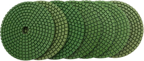 Diamant-Polierpads 7 Teile/satz 4 Zoll Diamant Polieren Pads 100mm Flexible Nass Polieren Pad for Granit Marmor Beton Boden Schleifen Disc(100) von RPXHZLKTM