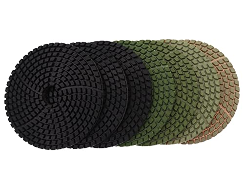 Diamant-Polierpads 7 Teile/satz 4 Zoll Diamant Polieren Pads 100mm Spin Typ Nass Polieren Pad for Granit Marmor Beton Boden Schleifen Disc(1500) von RPXHZLKTM