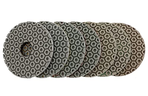 Diamant-Polierpads 7 Teile/satz 4 Zoll Diamant Polieren Pads Trocken/Nass 100mm Polieren Pad for Granit Marmor Stein Beton Schleifen Discs(800) von RPXHZLKTM