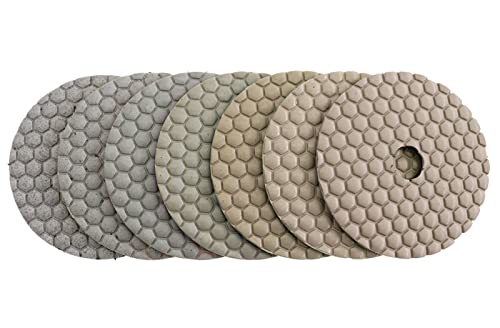 Diamant-Polierpads 7 Teile/satz 4 Zoll Trockenpolierpad 100mm Flexible Diamantpolierpads for Granit Marmor Stein Beton Schleifscheibe(1500) von RPXHZLKTM