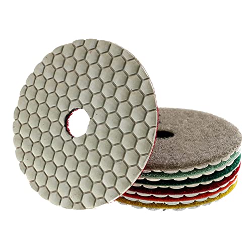 Diamant-Polierpads 8 Teile/satz 4 Zoll Trockenpolierpad Scharfe 100mm Buff Diamantpolierpads for Granit Marmor Stein Beton Schleifscheibe(200) von RPXHZLKTM