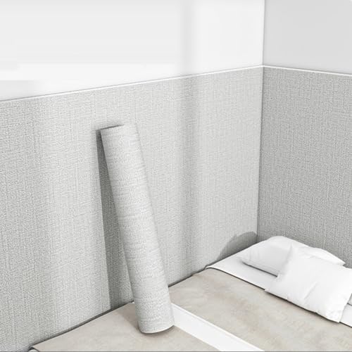 Die Füllung an der Wand klebt sich, Strukturierte Leinentapete for Abziehen und Aufkleben, mehrfarbig, 50 x 280 cm(Grey,2pcs) von RPXHZLKTM
