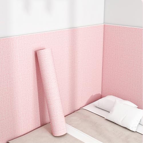 Die Füllung an der Wand klebt sich, Strukturierte Leinentapete for Abziehen und Aufkleben, mehrfarbig, 50 x 280 cm(Pink,2pcs) von RPXHZLKTM