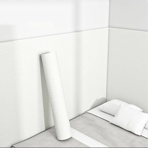Die Füllung an der Wand klebt sich, Strukturierte Leinentapete for Abziehen und Aufkleben, mehrfarbig, 50 x 280 cm(White,4pcs) von RPXHZLKTM