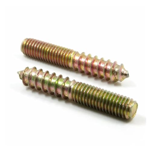 Die doppelte schraube des stahls, M6 M8 M10 Doppelseitige Holzgewinde Selbstschneidende Stockschrauben for Möbel 10 Stück(M6X50MM) von RPXHZLKTM