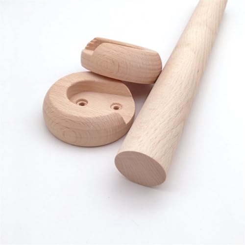 Holzschrank aufhängen, Runde Kleiderstange aus Holz mit Endstützen, mehrere Größen(D2.5cm/0.98in,L 150cm/59In) von RPXHZLKTM
