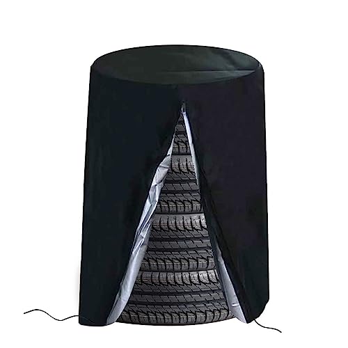 RPXHZLKTM Autoreifenhülle Koffer Autoreifenabdeckung 4 Reifen Kapazität S/L regendicht staubdicht Fahren Autoreifentuch Autoreifenabdeckung Tasche Outdoor(Black,L Size) von RPXHZLKTM