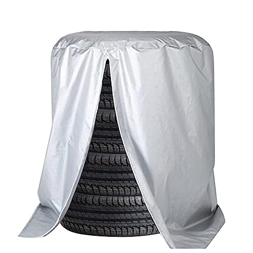 RPXHZLKTM Autoreifenhülle Koffer Autoreifenabdeckung 4 Reifen Kapazität S/L regendicht staubdicht Fahren Autoreifentuch Autoreifenabdeckung Tasche Outdoor(Silver,L Size) von RPXHZLKTM