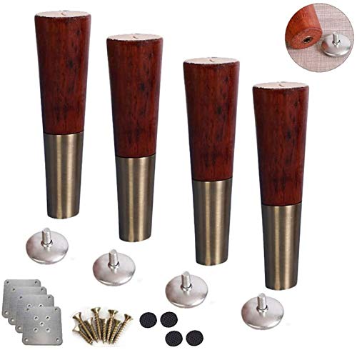 RPXHZLKTM Die möbel möbel regulieren; 4Pcs Massivholz Einstellbare Ersatz Füße Messing Basis Weiß Und Rot Braun Mehrere Größen(Red Brown,30cm/11.8in) von RPXHZLKTM