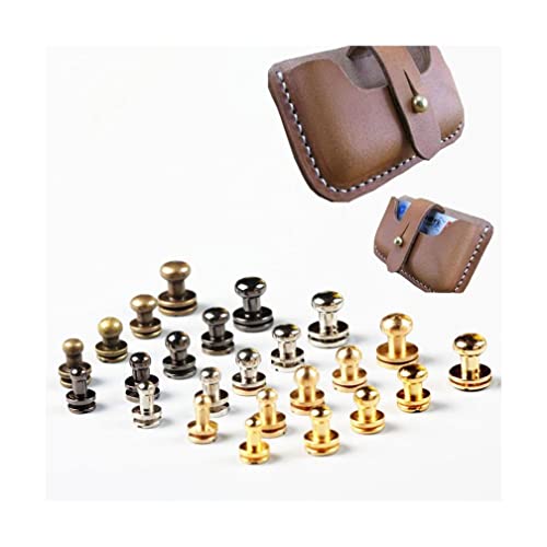 Rundkopfschrauben, 10pcs Multicolor Threaded Brass Leather Craft Rivets Multiple Sizes(Bronze,9x8mm) von RPXHZLKTM