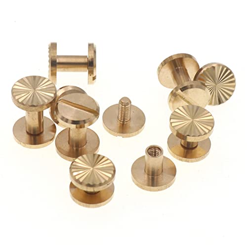 Rundkopfschrauben, Brass Screws And Rivets For Book Binding Leather Craft 10pcs Copper 4-8mm(6mm) von RPXHZLKTM