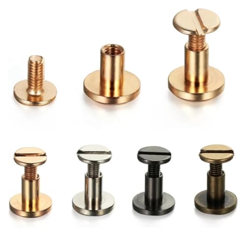 Rundkopfschrauben, Copper Screw Rivets Multicolor Multiple Sizes Pack of 10 for Leather and Book Binding(Silver,6.5mm) von RPXHZLKTM