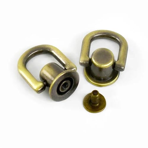 Rundkopfschrauben, D Ring Bag Handle Screw Rivets 10mm Multicolor 5/10/20pcs for DIY Craft(Brass,10mm-10Pcs) von RPXHZLKTM