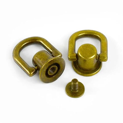 Rundkopfschrauben, D Ring Bag Handle Screw Rivets 10mm Multicolor 5/10/20pcs for DIY Craft(Bronze,10mm-20Pcs) von RPXHZLKTM