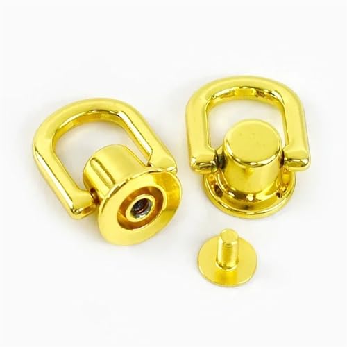 Rundkopfschrauben, D Ring Bag Handle Screw Rivets 10mm Multicolor 5/10/20pcs for DIY Craft(Gold,10mm-5Pcs) von RPXHZLKTM