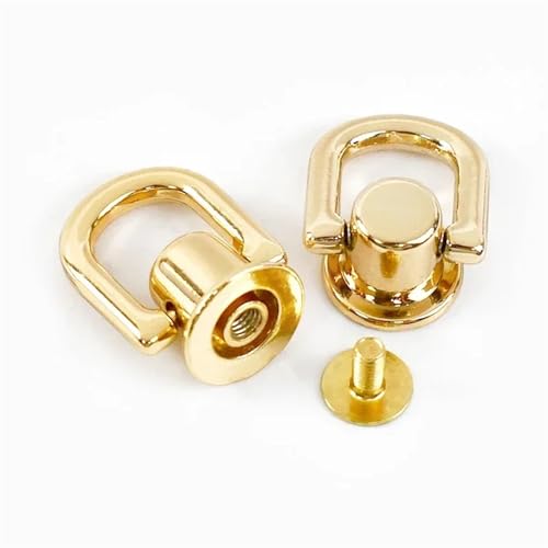 Rundkopfschrauben, D Ring Bag Handle Screw Rivets 10mm Multicolor 5/10/20pcs for DIY Craft(Lightgold,10mm-5Pcs) von RPXHZLKTM