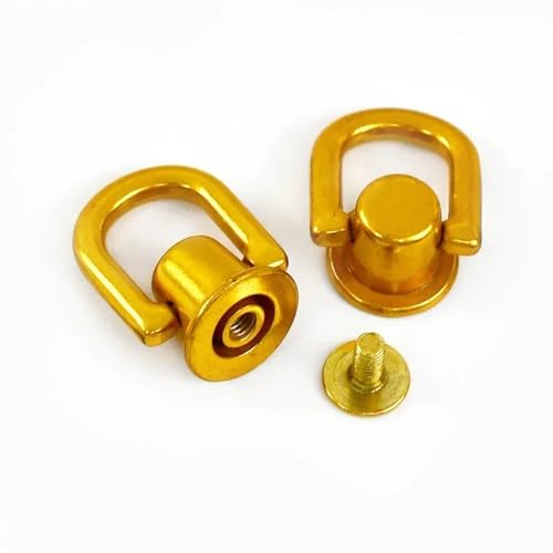 Rundkopfschrauben, D Ring Bag Handle Screw Rivets 10mm Multicolor 5/10/20pcs for DIY Craft(Oldgold,10mm-5Pcs) von RPXHZLKTM