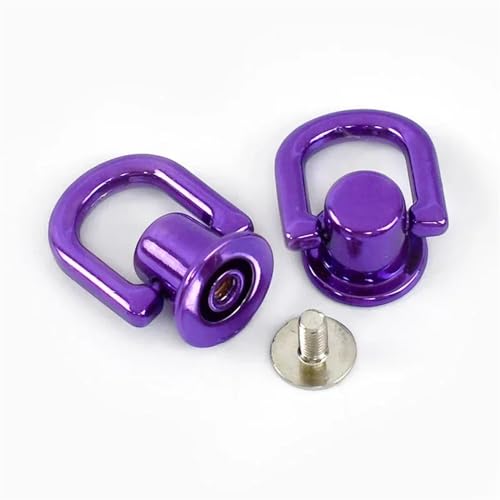 Rundkopfschrauben, D Ring Bag Handle Screw Rivets 10mm Multicolor 5/10/20pcs for DIY Craft(Purple,10mm-10Pcs) von RPXHZLKTM
