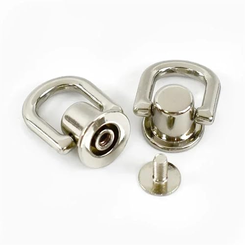 Rundkopfschrauben, D Ring Bag Handle Screw Rivets 10mm Multicolor 5/10/20pcs for DIY Craft(Silver,10mm-10Pcs) von RPXHZLKTM