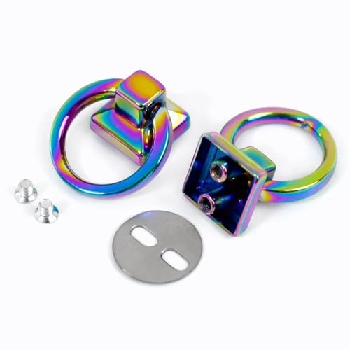 Rundkopfschrauben, DIY 18mm Metal O Ring Side Clip Buckle Screw Rivets Multicolor 5-10 Pcs(Colored,18mm-5Pcs) von RPXHZLKTM