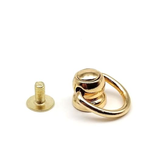 Rundkopfschrauben, DIY Zinc-Alloy Steel Screw Back Rivets 10 Pieces Multicolor For Leather Craft With O-Ring(Gold-a) von RPXHZLKTM