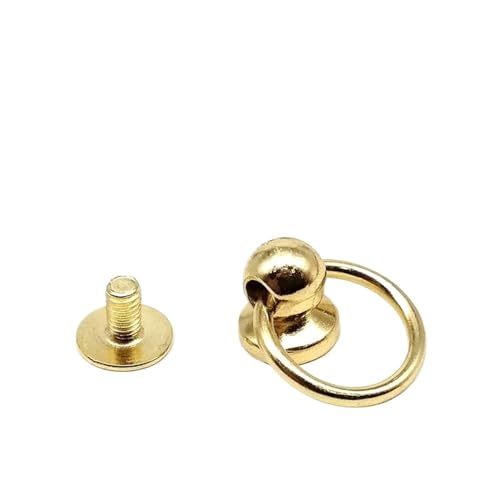 Rundkopfschrauben, DIY Zinc-Alloy Steel Screw Back Rivets 10 Pieces Multicolor For Leather Craft With O-Ring(Gold-b) von RPXHZLKTM