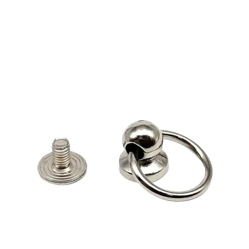 Rundkopfschrauben, DIY Zinc-Alloy Steel Screw Back Rivets 10 Pieces Multicolor For Leather Craft With O-Ring(Silver-b) von RPXHZLKTM
