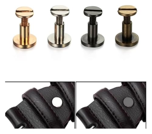 Rundkopfschrauben, Flat Head Rivets 10 Pcs Iron Multicolor Multiple Sizes for Book Binding Leather Craft(Bronze,5mm) von RPXHZLKTM