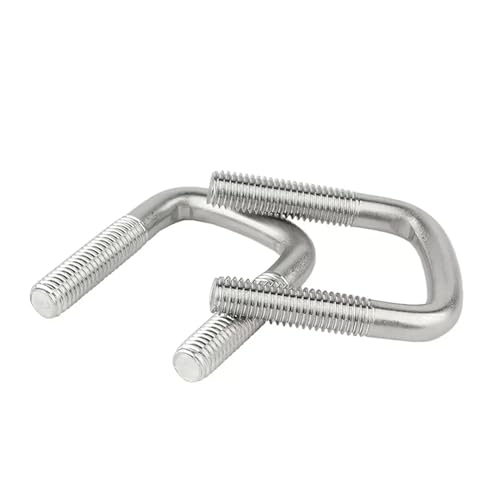 U-förmige dübel und 2 Stück U-förmige Schraube aus Edelstahl 304/rechtwinklige U-förmige Vierkantklemme/Vierkantklemme, Rohrklemme, Befestigungsklemme, Bolzen M6 M8(2pcs M6X40X80) von RPXHZLKTM