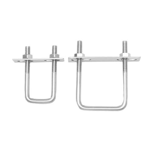 U-förmige dübel und U-Bolzen M6810 HW20-200mm 304 Edelstahl U-Schraube Quadratische Klemme Quadratische Rohrklemme Rechtwinkliger Bolzen mit Schallwand(M8x50x50mm 1set) von RPXHZLKTM