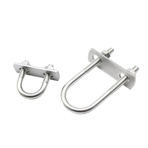 U-förmige dübel und Verlängerte U-förmige Schraube aus Edelstahl 304/U-förmige Rohrschelle mit Schallwand/U-förmiger Bolzen/Vierkantreifen(2set M6x27x47) von RPXHZLKTM