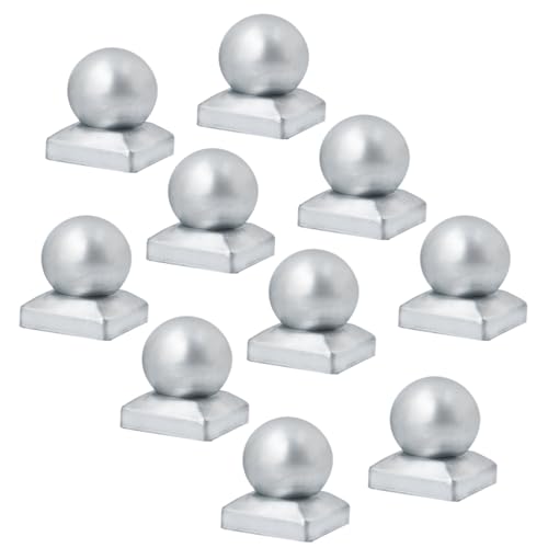 Zaunpfostenkappen Pack Of 10 Sphere Fence Post Caps Galvanized Metal Multiple Sizes(80x80mm) von RPXHZLKTM