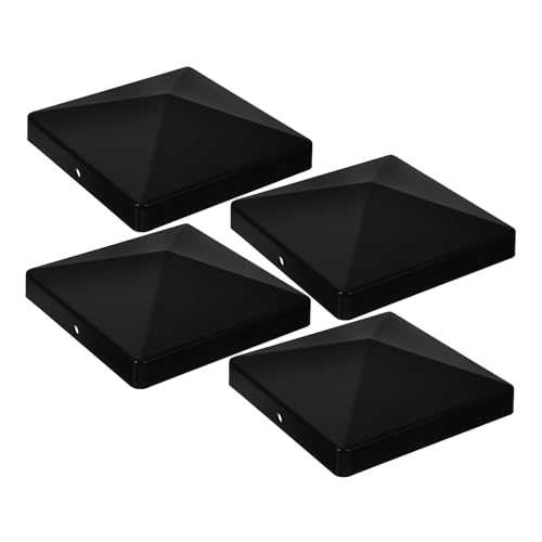 Zaunpfostenkappen Pack of 4 Black Fence Post Caps for 4x4 Inch Posts von RPXHZLKTM