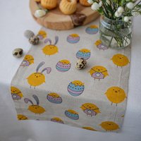 Ostertischläufer | Ostertischlandschaft Ostern Tischset Häschen Tischläufer Osterhuhn Tischdecke Ostereier von RPlinen