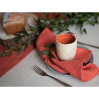 Thanksgiving Tischdecke Servietten, Leinen Halloween Tisch Dekor Terracotta Tischwäsche, Servietten von RPlinen