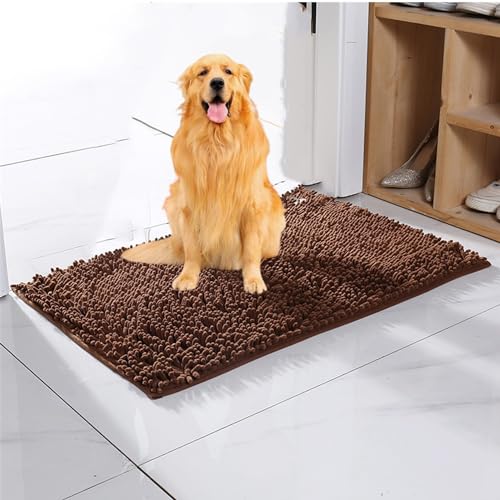 RQSMYLR Cleany Matte Hunde, Ultra-Absorbant Schmutzfangmatte, Hundeteppich Sauberlaufmatte Super Absorbierende Bodenmatte für schlammige, nasse Pfoten und Schuhe von RQSMYLR