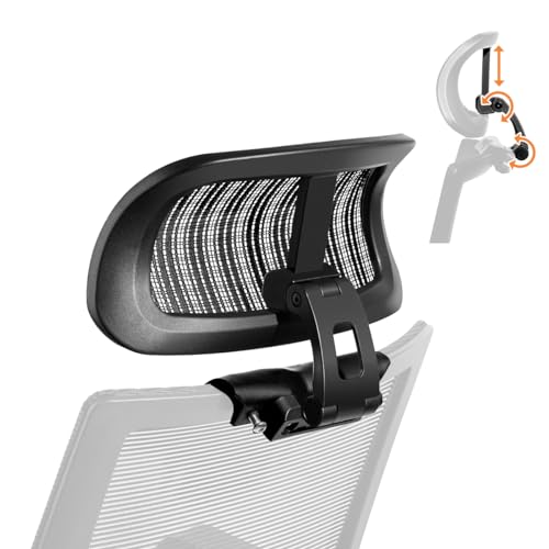 RQUOIRE Zubehör für Bürostuhl-Kopfstützen, höhenverstellbar, Neigung und Entfernung, atmungsaktives Netzgewebe, schwarz, geeignet für ergonomische Bürostühle von RQUOIRE