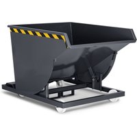 RR-Industrietechnik® Fahrbarer Selbstkipper mit Abrollkufen, Volumen 0,75 m³, TK 1.350 kg, anthrazitgrau von RR-Industrietechnick