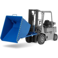 RR-Industrietechnik® Fahrbarer Späne-Kippbehälter mit Siebblockeinsatz, Volumen 0,3 m³, Tragfähigkeit 750 kg, RAL 5010 enzianblau von RR-Industrietechnick