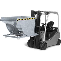 RR-Industrietechnik® Fahrbarer Späne-Kippbehälter mit Siebblockeinsatz, Volumen 1,0 m³, Tragfähigkeit 1350 kg, verzinkt von RR-Industrietechnick