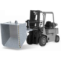 RR-Industrietechnik® Späne-Kippbehälter mit Lochblechdoppelboden und Ablasshahn Volumen 0,75 m³, Tragfähigkeit 1500 kg, verzinkt von RR-Industrietechnick