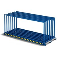 RR-Industrietechnik® Tafelregal RVR-30, doppelseitig, Grundfeld, HxBxT 1.350 x 1.000 x 3.065 mm, enzianblau von RR-Industrietechnick