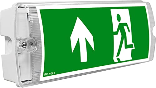 RR-NORD Notleuchte LED IP65 Notbeleuchtung Rettungszeichenleuchte Fluchtwegleuchte Notlicht Brandschutzzeichen Rettungszeichen (Autotest_Pfeil nach oben) von RR-NORD