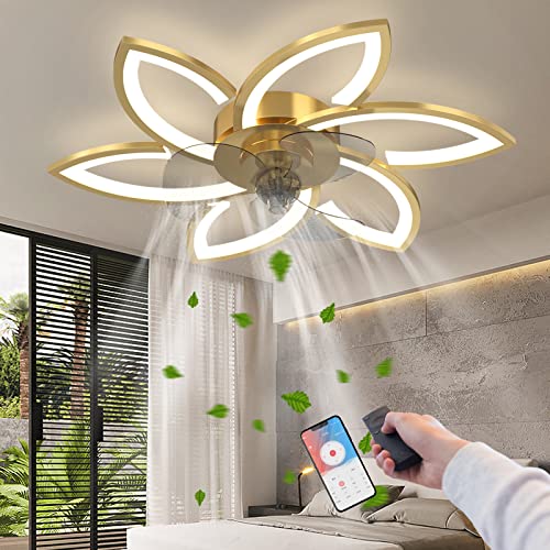 RRBEST LED Deckenventilator mit Beleuchtung,Kreativität 6 Flammige,Leise Dimmbar Lüfterlicht Deckenleuchte mit Fernbedienung Und APP Steuerung von RRBEST