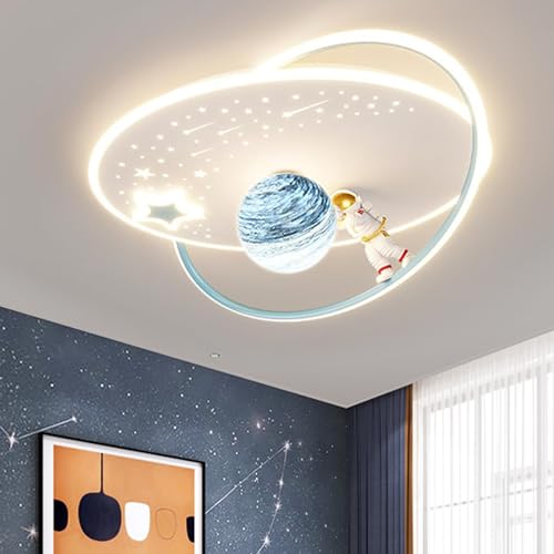 RRBEST Kinderlampe LED Deckenleuchte,LED Kinder Deckenlampe Mit Fernbedienung,Dimmbar Planet Kinderzimmerlampe,Modern Design Mond Astronaut Deckenlampe,Kinderzimmer Schlafzimmer Lampe von RRBEST