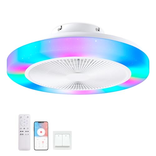 RRBEST RGB Deckenventilator mit Beleuchtung, Moderne RGB Deckenlampe mit Ventilator Fan, 3000K-6500K Deckenleuchte mit Ventilator Leise, Fernbedienung & APP RRBEST RGB Deckenventilator mit Beleuchtung, Moderne RGB Deckenlampe mit Ventilator Fan, 3000K-6500K Deckenleuchte mit Ventilator Leise, Fernbedienung & APP von RRBEST