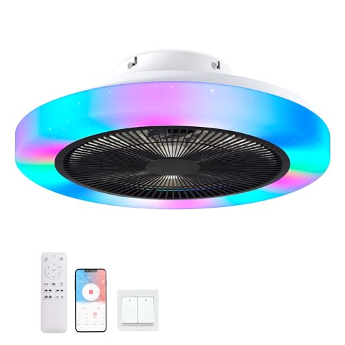 RRBEST RGB Deckenventilator mit Beleuchtung, Moderne RGB Deckenlampe mit Ventilator Fan, 3000K-6500K Deckenleuchte mit Ventilator Leise, Fernbedienung & APP RRBEST RGB Deckenventilator mit Beleuchtung, Moderne RGB Deckenlampe mit Ventilator Fan, 3000K-6500K Deckenleuchte mit Ventilator Leise, Fernbedienung & APP von RRBEST