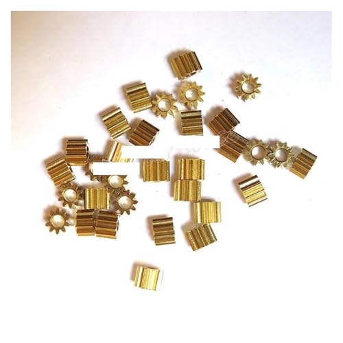 RRBXXUYN 0.5 Modulus 10 Teeth Metal Brass Gear Spindle Copper Pinion Gear 2.3MM Shaft Diameter RC von RRBXXUYN