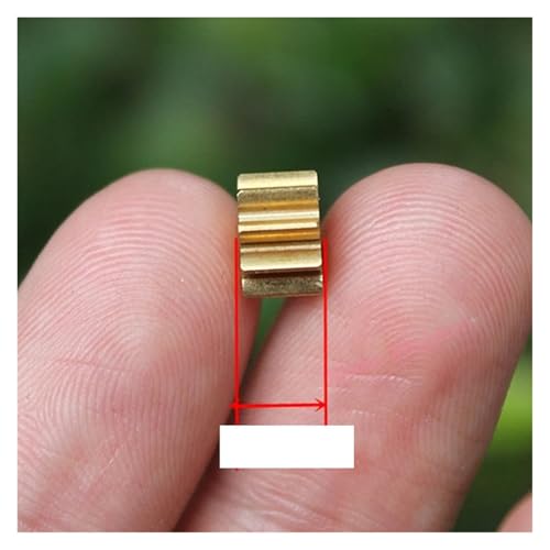 RRBXXUYN 2pcs Metal 9 Teeth Brass Gear 0.7M Modulus 9T Copper Pinion Gear 8mm Outer Diameter Transmission Fit 2mm von RRBXXUYN