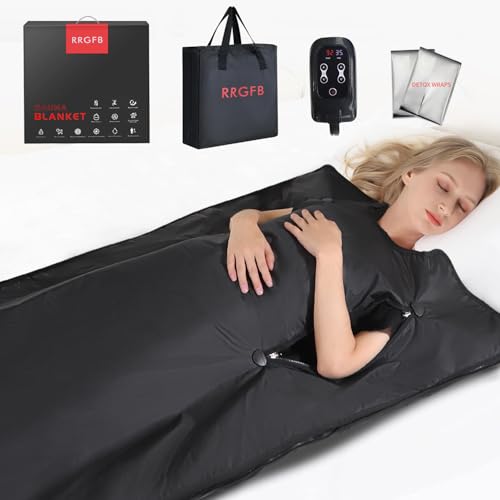 RRGFB Infrarot-Saunadecke, tragbare Saunadecke zur Entgiftung, persönliche Sauna für Entspannung zu Hause, 1-60 Minuten Timer, 30-70 °C Temperaturbereich, 1,8 m x 0,8 m, Oxford-Stoffbezug RRGFB Infrarot-Saunadecke, tragbare Saunadecke zur Entgiftung, persönliche Sauna für Entspannung zu Hause, 1-60 Minuten Timer, 30-70 °C Temperaturbereich, 1,8 m x 0,8 m, Oxford-Stoffbezug von RRGFB